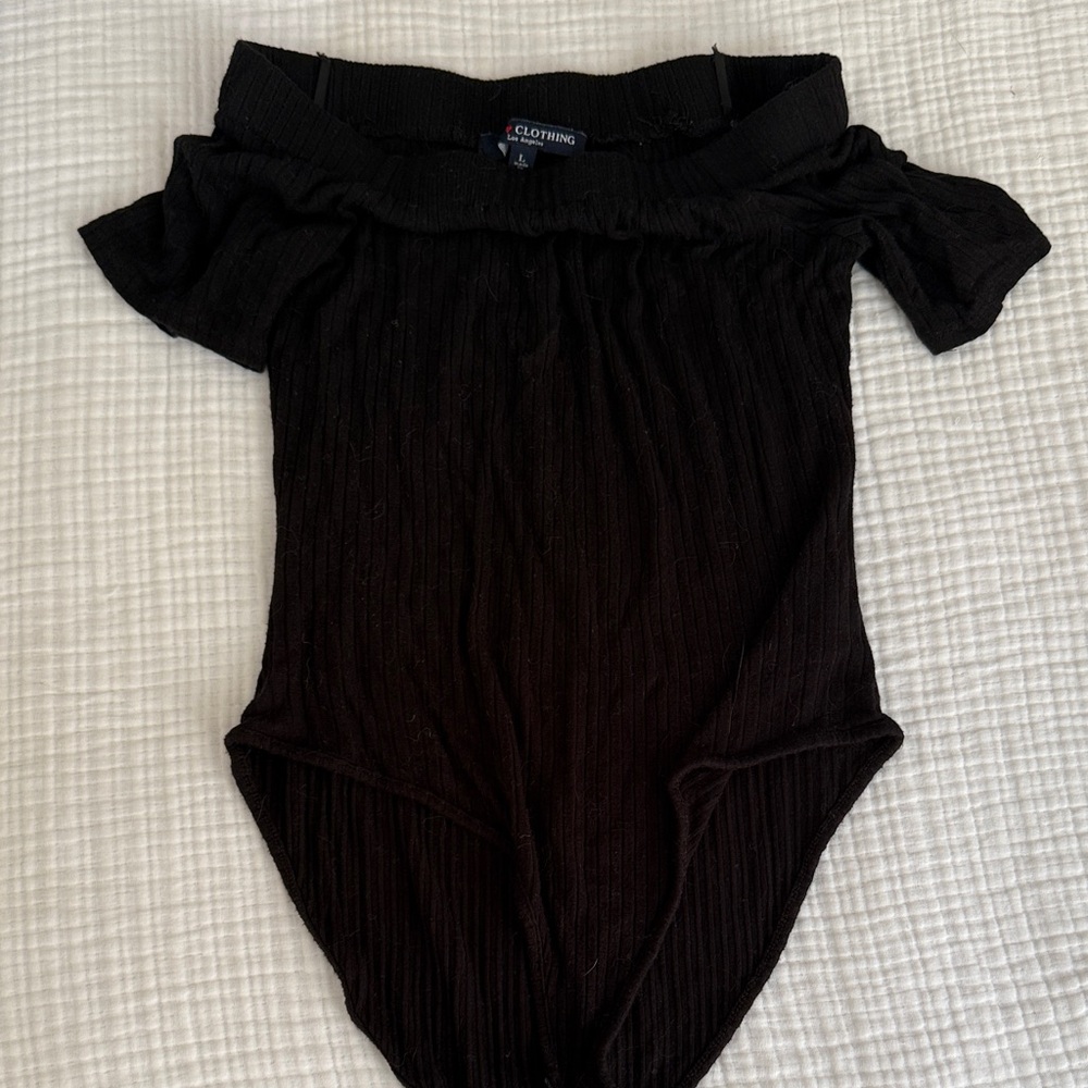 Stylish Black Off-Shoulder Bodysuit